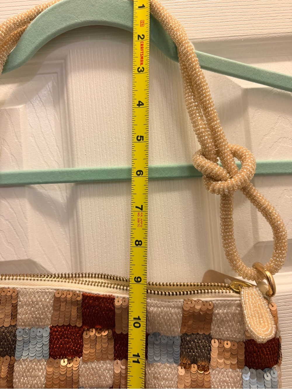 Maeve Multicolor Sequin Check Shoulder Bag - Picture 3 of 4
